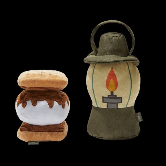 NEW FabFitFun Lantern & S'more Plush Duo - S/M Dog Toys - Campout - Picture 2 of 8